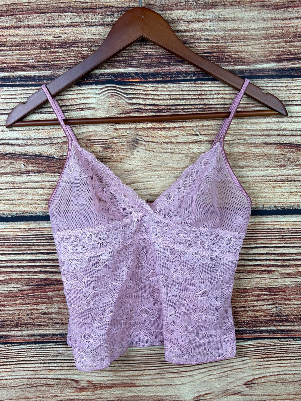 Victorias Secret Y2K Pink Floral Lace Crop Tank